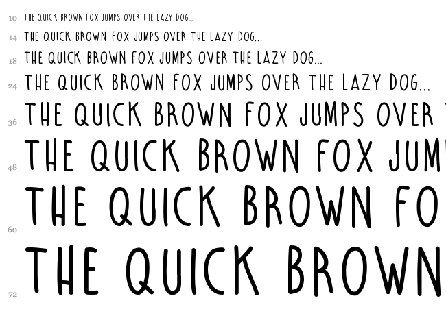 Unicorn Flakes font waterfall